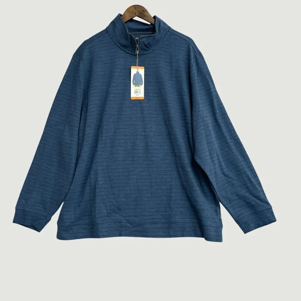 Dockers Men's Blue Quarter Zip Pullover XX-Large Cotton Blend M0305